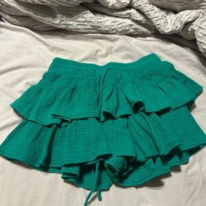 Green Ruffled Skirt Day + Moon